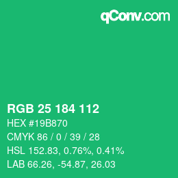 Color code: RGB 25 184 112 | qconv.com