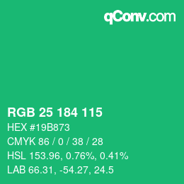 Color code: RGB 25 184 115 | qconv.com