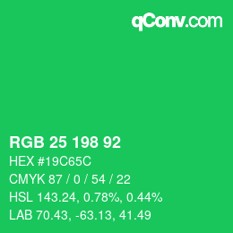 Color code: RGB 25 198 92 | qconv.com