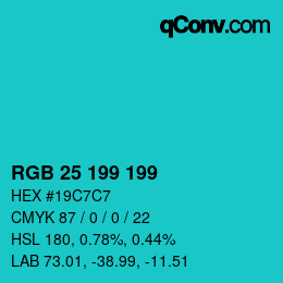 Color code: RGB 25 199 199 | qconv.com