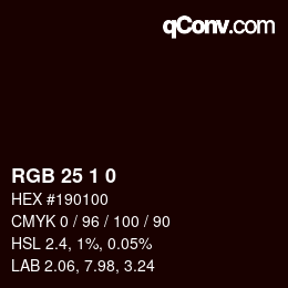 カラーコード: RGB 25 1 0 | qconv.com