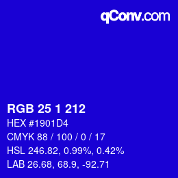 Color code: RGB 25 1 212 | qconv.com