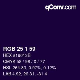 カラーコード: RGB 25 1 59 | qconv.com