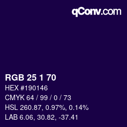 カラーコード: RGB 25 1 70 | qconv.com
