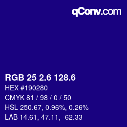 カラーコード: RGB 25 2.6 128.6 | qconv.com