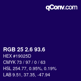 カラーコード: RGB 25 2.6 93.6 | qconv.com
