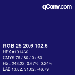 カラーコード: RGB 25 20.6 102.6 | qconv.com