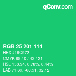 Color code: RGB 25 201 114 | qconv.com