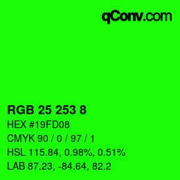 Color code: RGB 25 253 8 | qconv.com