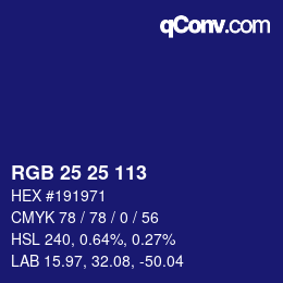 Color code: RGB 25 25 113 | qconv.com