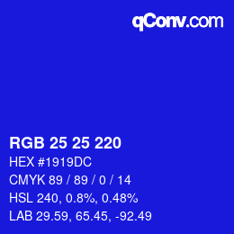 Color code: RGB 25 25 220 | qconv.com