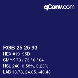 Color code: RGB 25 25 93 | qconv.com