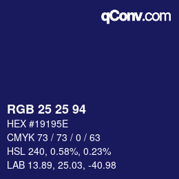 カラーコード: RGB 25 25 94 | qconv.com