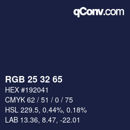 Color code: RGB 25 32 65 | qconv.com