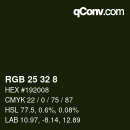 Farbcode: RGB 25 32 8 | qconv.com