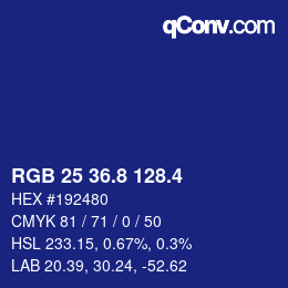 カラーコード: RGB 25 36.8 128.4 | qconv.com