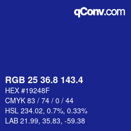 カラーコード: RGB 25 36.8 143.4 | qconv.com