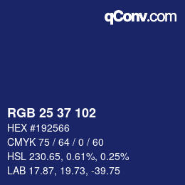 Color code: RGB 25 37 102 | qconv.com