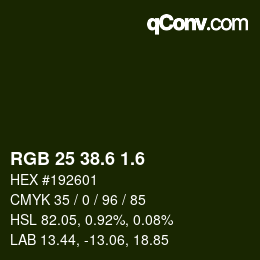 カラーコード: RGB 25 38.6 1.6 | qconv.com