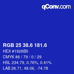 カラーコード: RGB 25 38.6 181.6 | qconv.com
