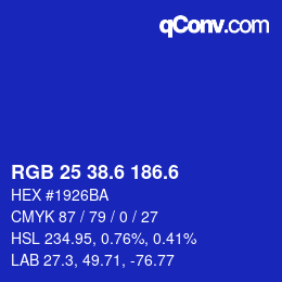 カラーコード: RGB 25 38.6 186.6 | qconv.com