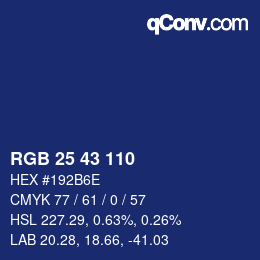 カラーコード: RGB 25 43 110 | qconv.com