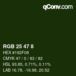 カラーコード: RGB 25 47 8 | qconv.com