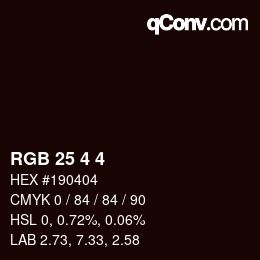 カラーコード: RGB 25 4 4 | qconv.com