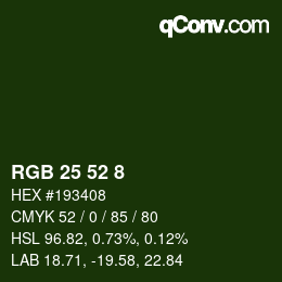 Color code: RGB 25 52 8 | qconv.com
