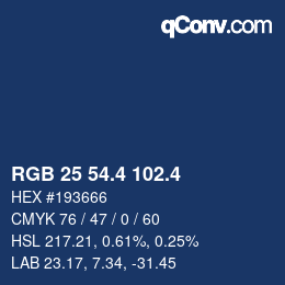 カラーコード: RGB 25 54.4 102.4 | qconv.com