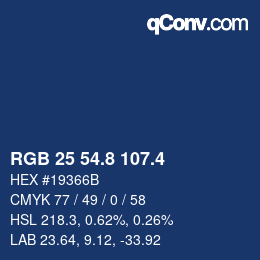 カラーコード: RGB 25 54.8 107.4 | qconv.com