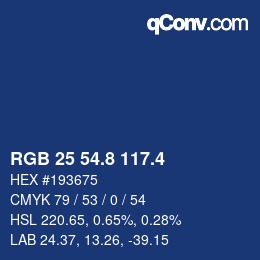 カラーコード: RGB 25 54.8 117.4 | qconv.com
