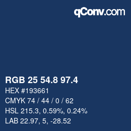 カラーコード: RGB 25 54.8 97.4 | qconv.com