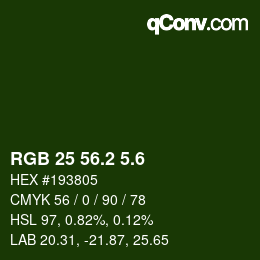 カラーコード: RGB 25 56.2 5.6 | qconv.com