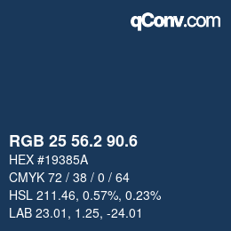カラーコード: RGB 25 56.2 90.6 | qconv.com