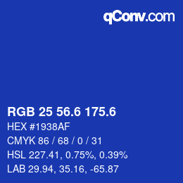 カラーコード: RGB 25 56.6 175.6 | qconv.com