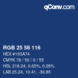 Farbcode: RGB 25 58 116 | qconv.com