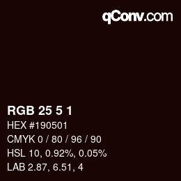 Color code: RGB 25 5 1 | qconv.com