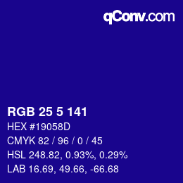 Color code: RGB 25 5 141 | qconv.com