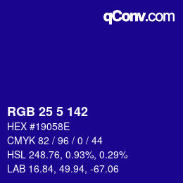 Color code: RGB 25 5 142 | qconv.com