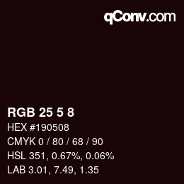 Farbcode: RGB 25 5 8 | qconv.com