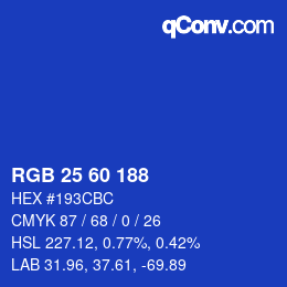 カラーコード: RGB 25 60 188 | qconv.com