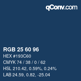 カラーコード: RGB 25 60 96 | qconv.com