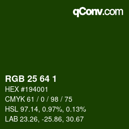 Color code: RGB 25 64 1 | qconv.com