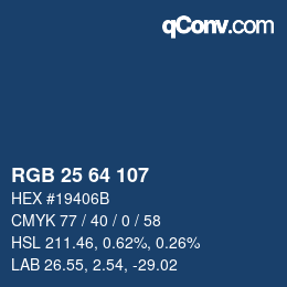 Color code: RGB 25 64 107 | qconv.com