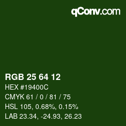 Color code: RGB 25 64 12 | qconv.com