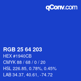 Color code: RGB 25 64 203 | qconv.com