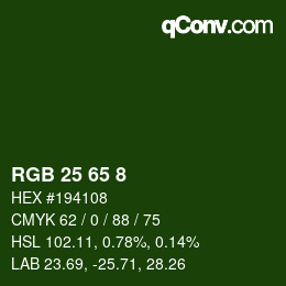 カラーコード: RGB 25 65 8 | qconv.com