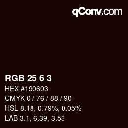 Color code: RGB 25 6 3 | qconv.com