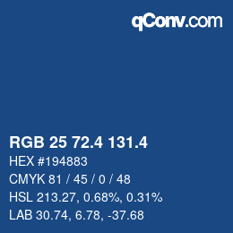 カラーコード: RGB 25 72.4 131.4 | qconv.com